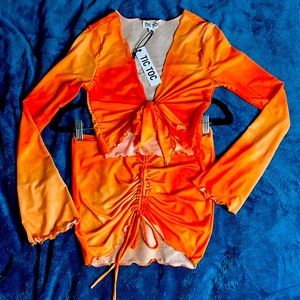 Marble Orange Mesh Two-Piece